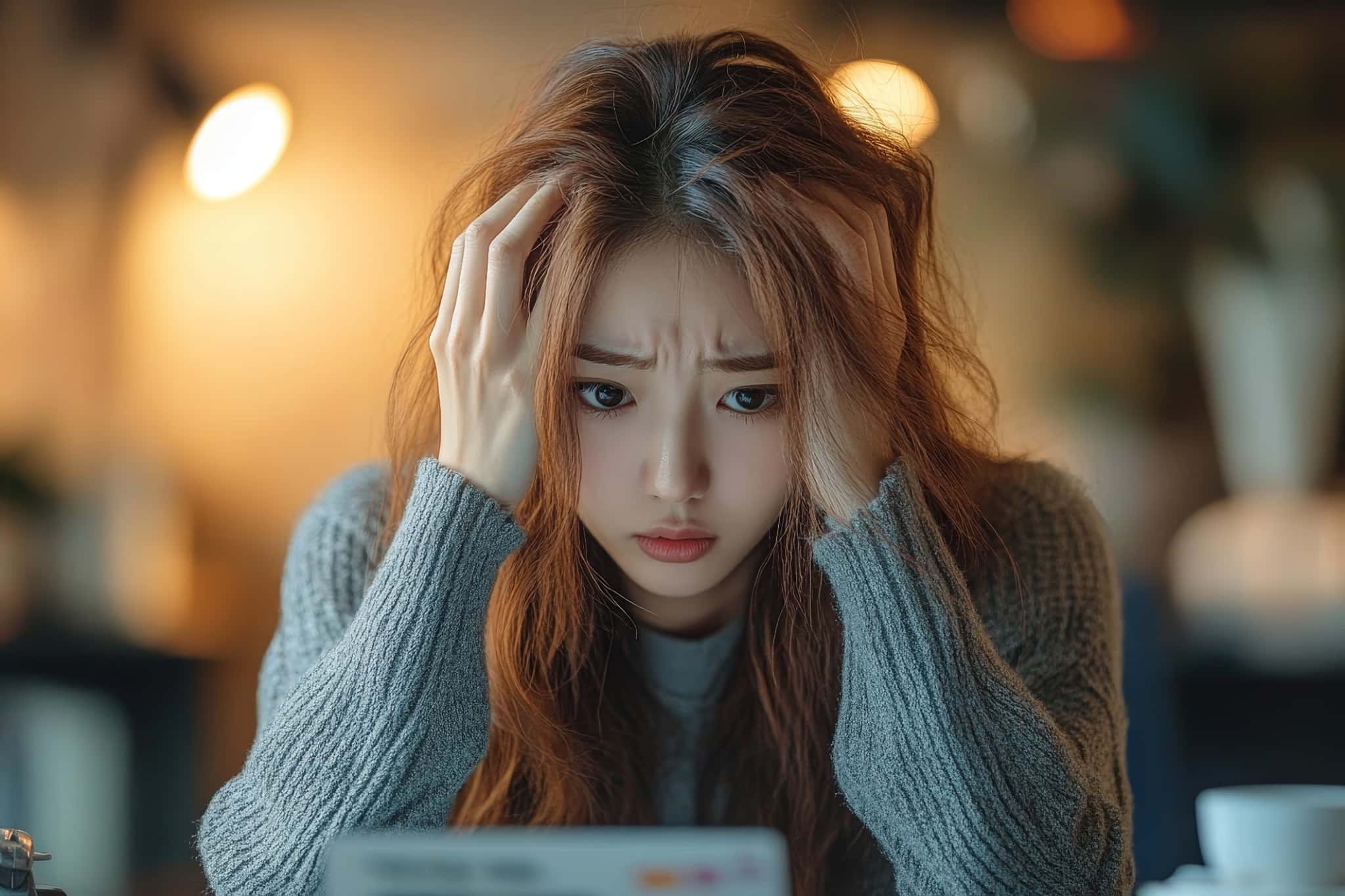 虫歯になりやすいストレスを抱えた女性