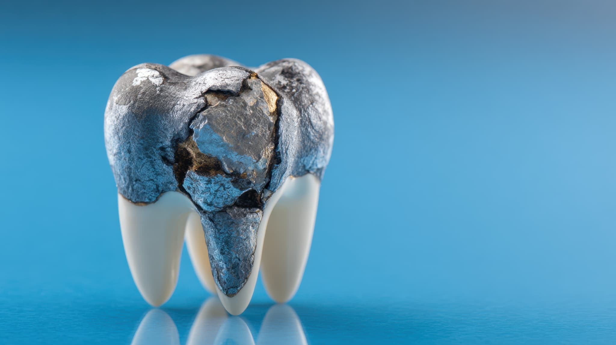 銀歯が虫歯になったイメージ