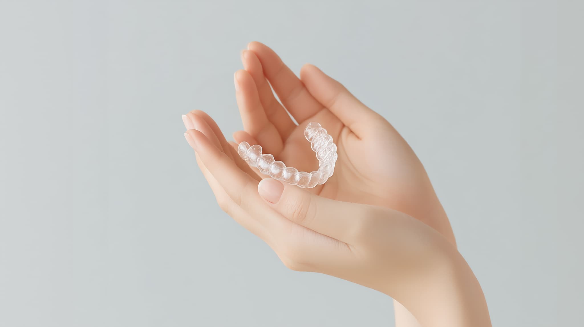 インビザラインを持つ手